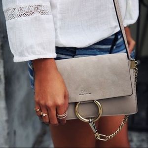 Chloe Faye Small Shoulder Bag - Motty Grey